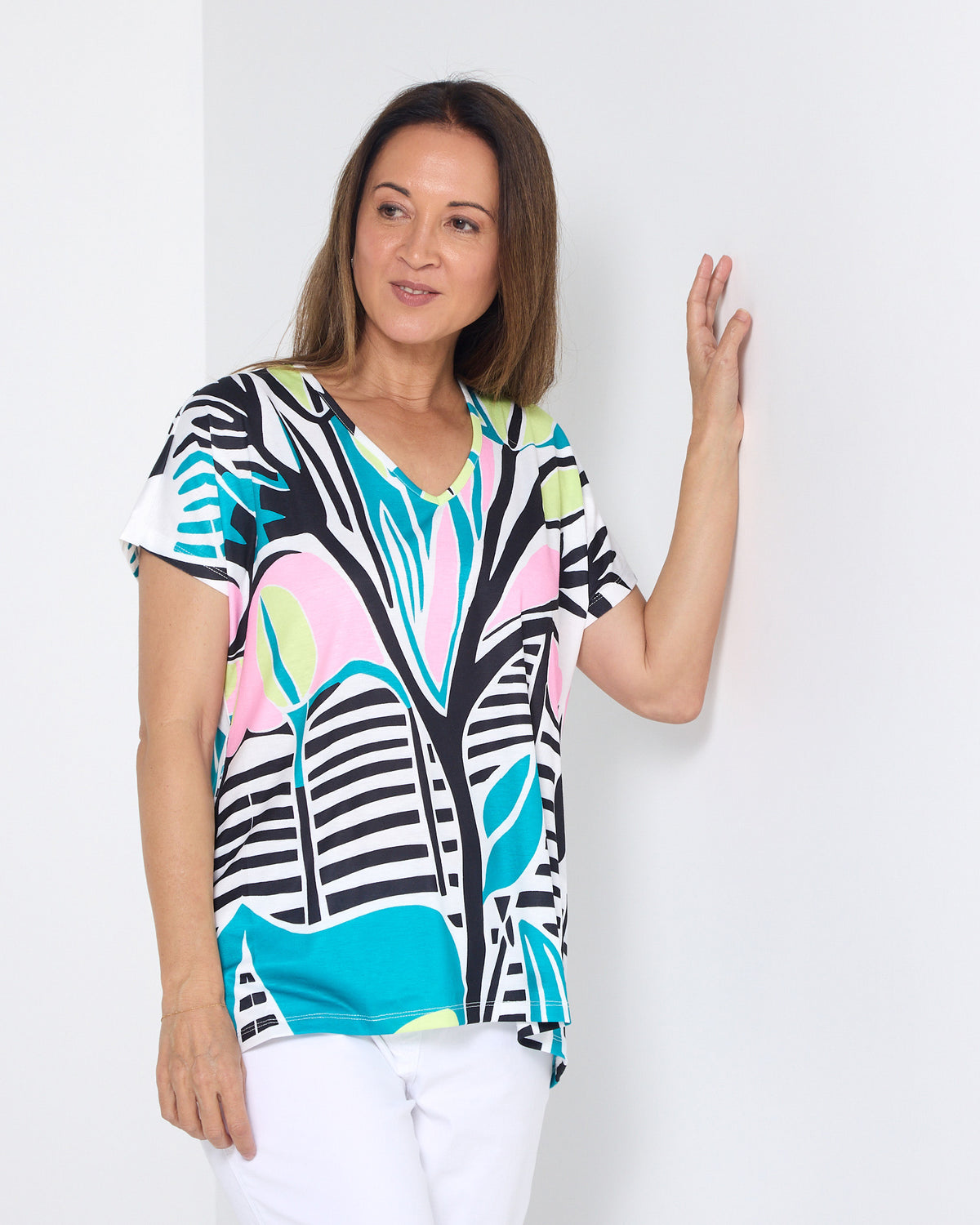 Finlee Top - Aqua Flower