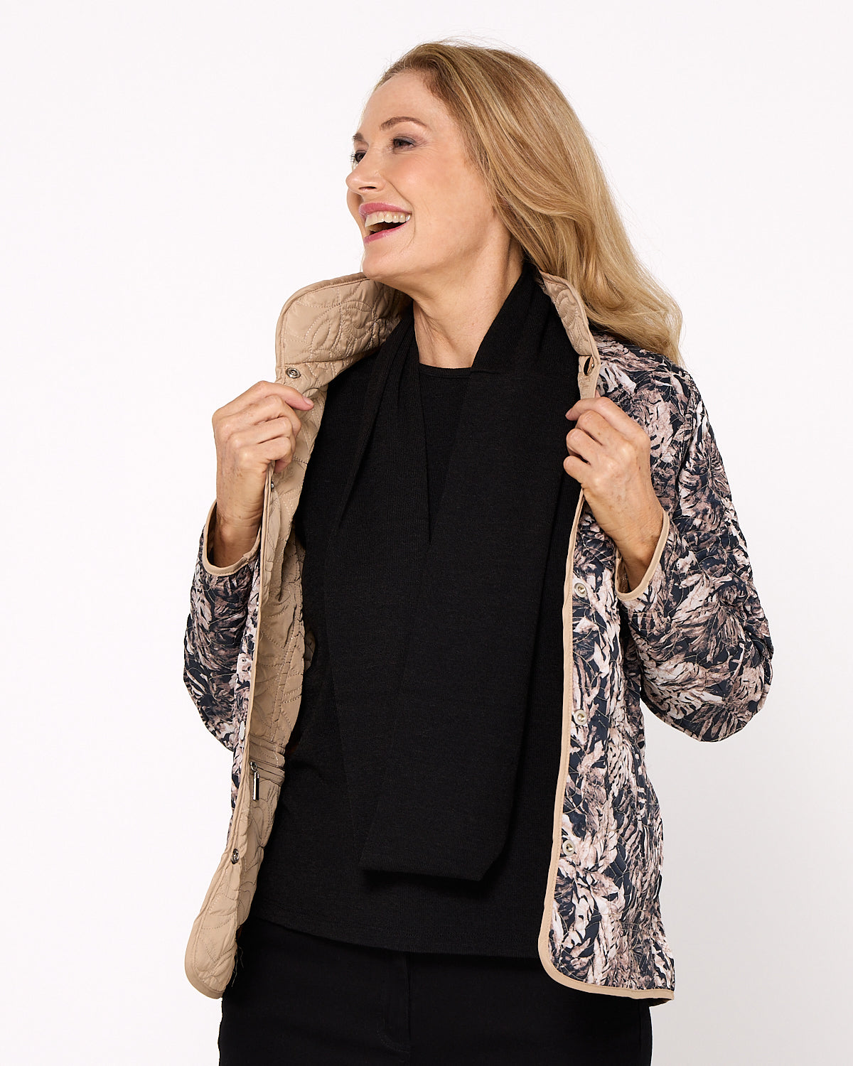 Lani Plain Knit Top & Snood - Black