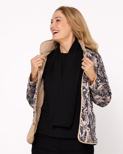 Lani Plain Knit Top & Snood - Black