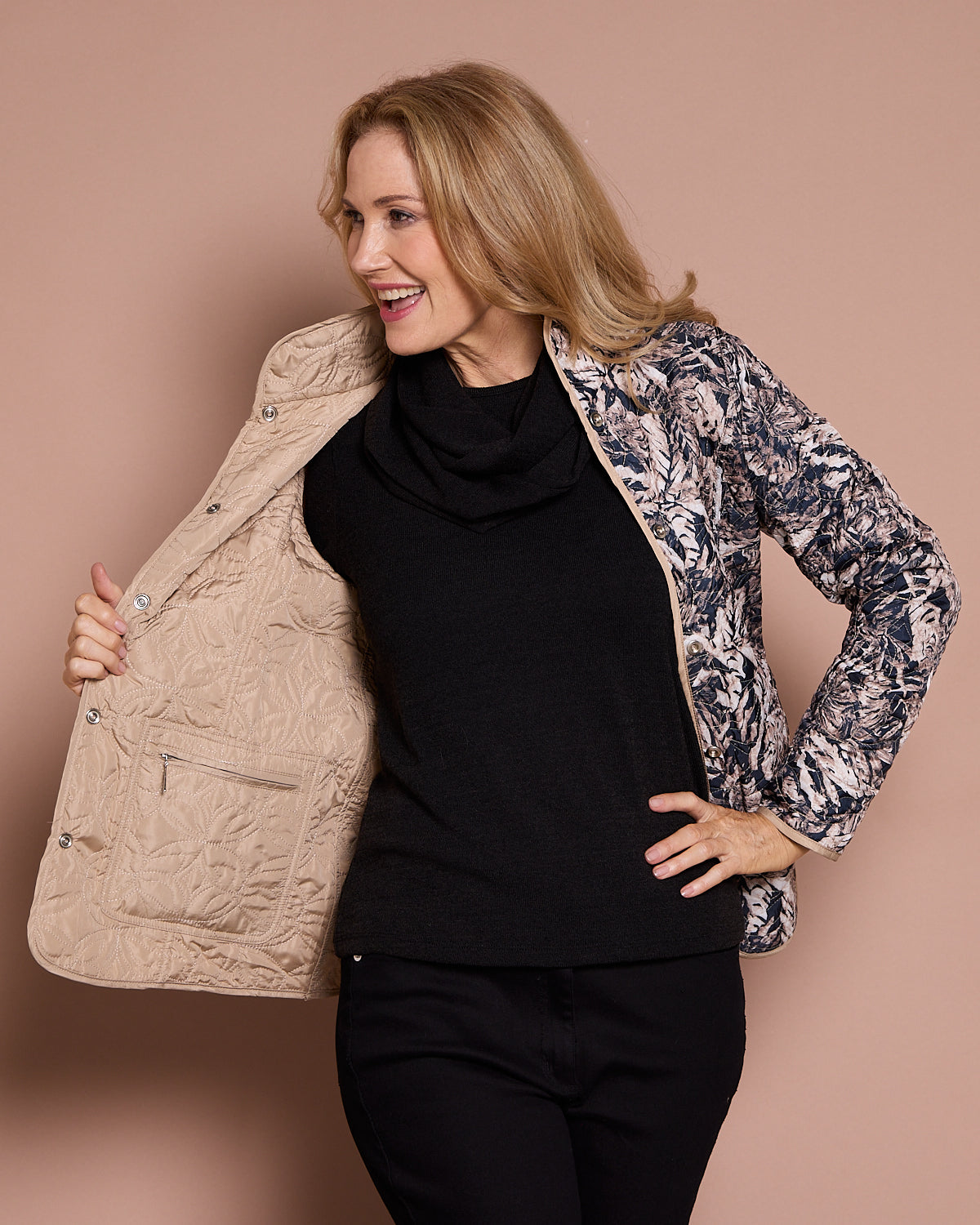 Calrossie Reversible Jacket - Navy/Taupe