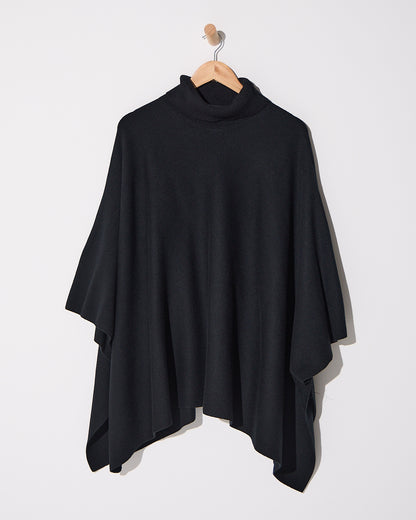Samira Knit Poncho - Black