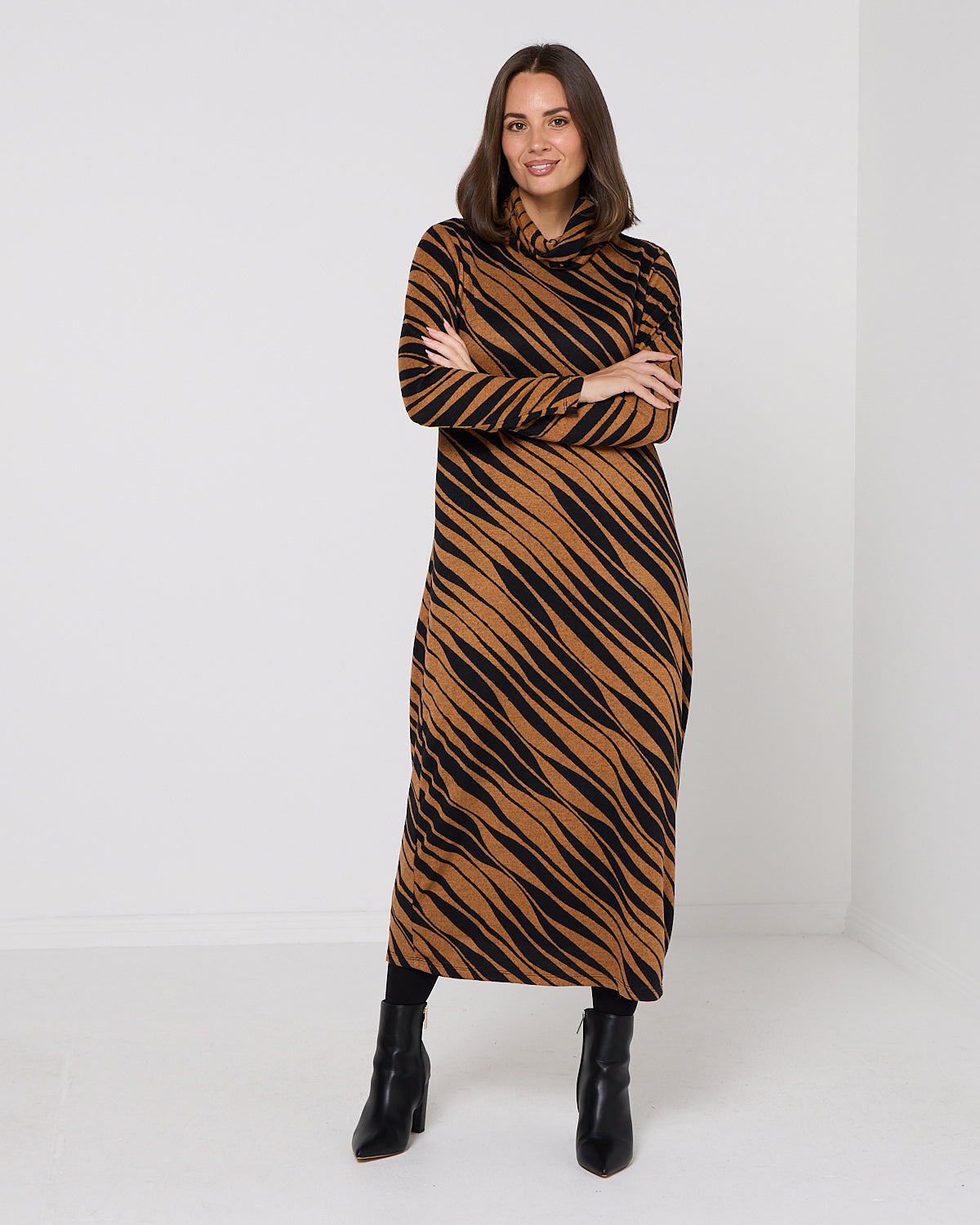 Somerset Dress - Toffee/Black