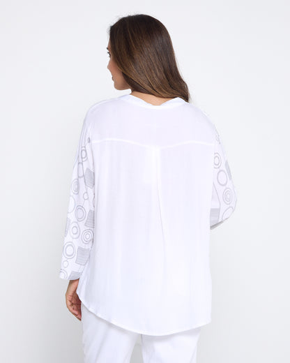 Carrington Shirt - Silver Circles
