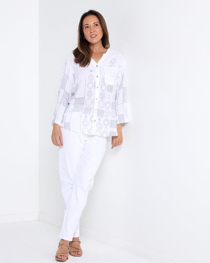 Carrington Shirt - Silver Circles