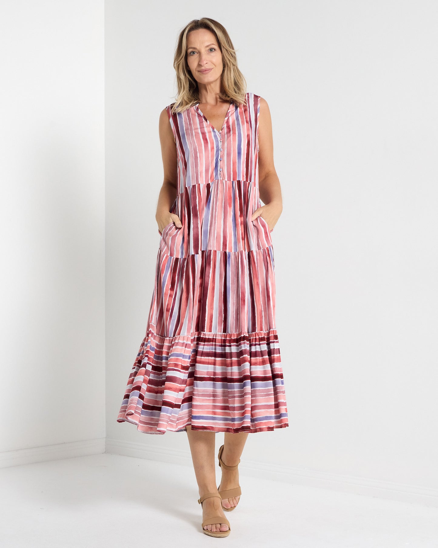 Harbour Dress - Muted Stripe