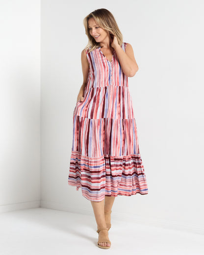 Harbour Dress - Muted Stripe
