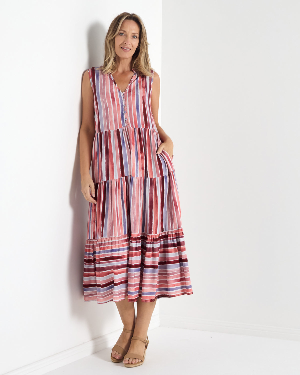 Harbour Dress - Muted Stripe