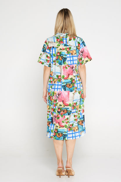 Lisa Cotton Shirt Dress - Sicily Print