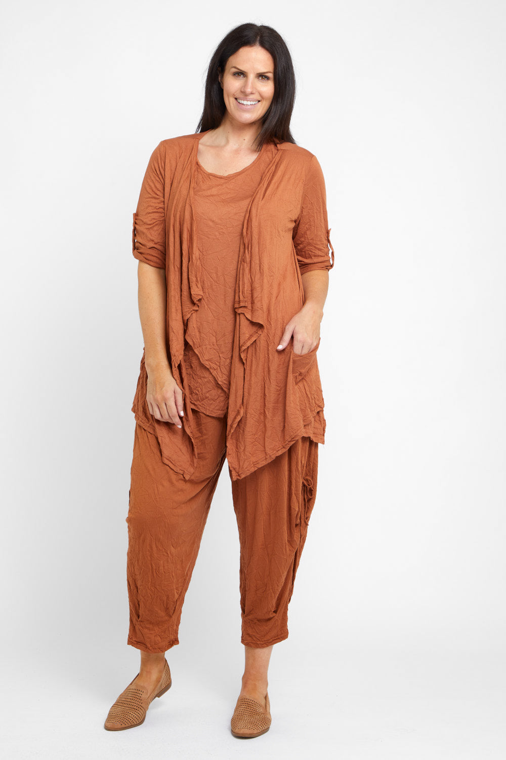 Teegan Crush Cardigan - Tan