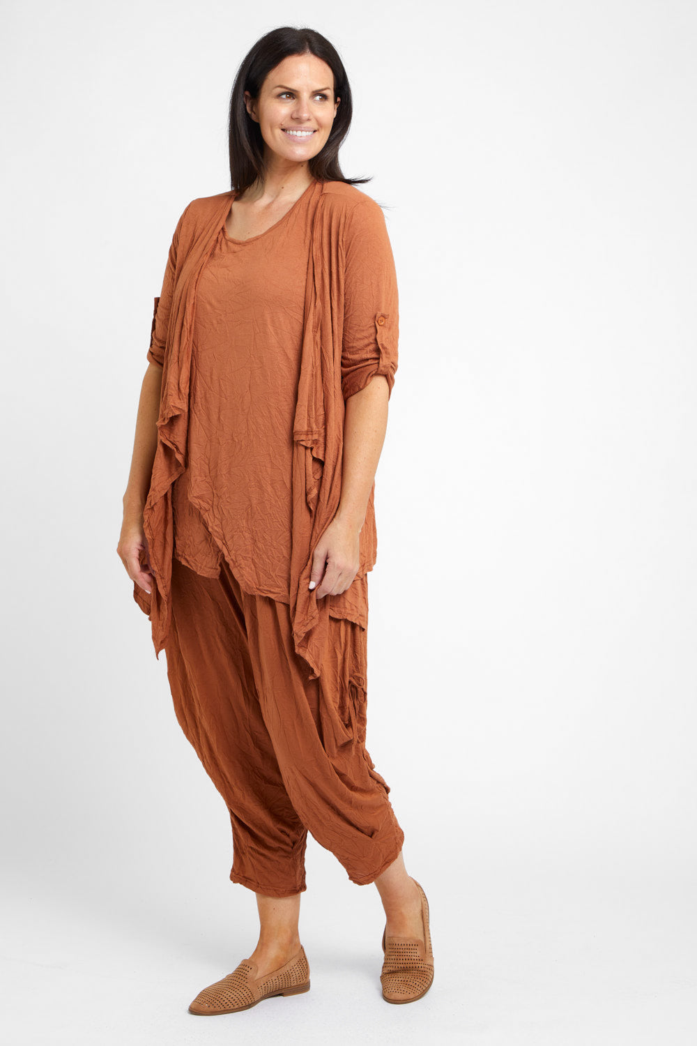 Teegan Crush Cardigan - Tan