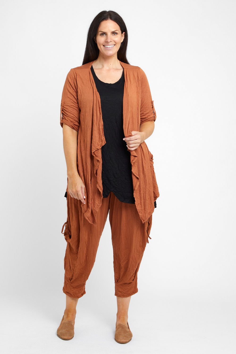 Teegan Crush Cardigan - Tan