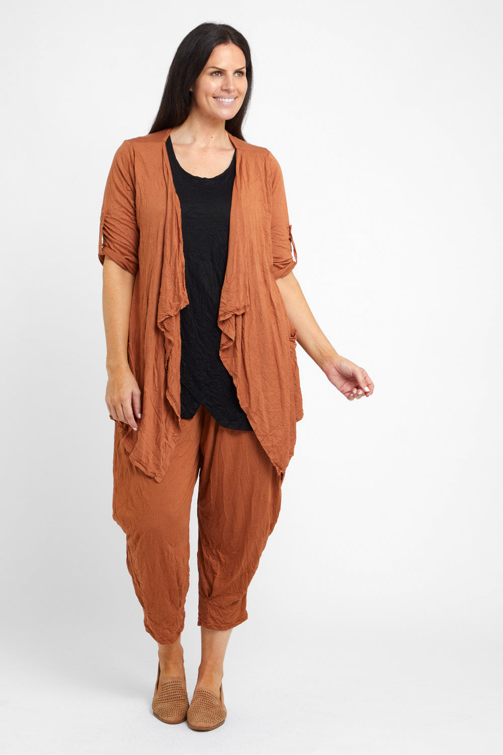Teegan Crush Cardigan - Tan
