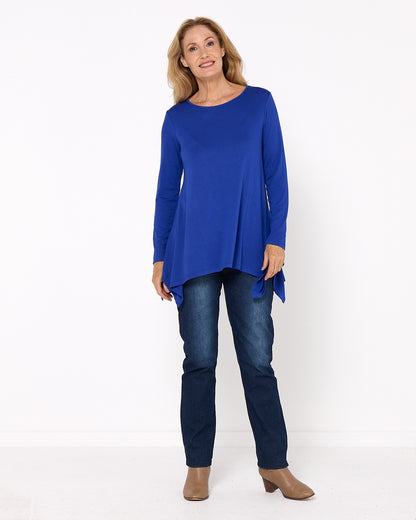 Andrea Long Sleeve Top - Blue