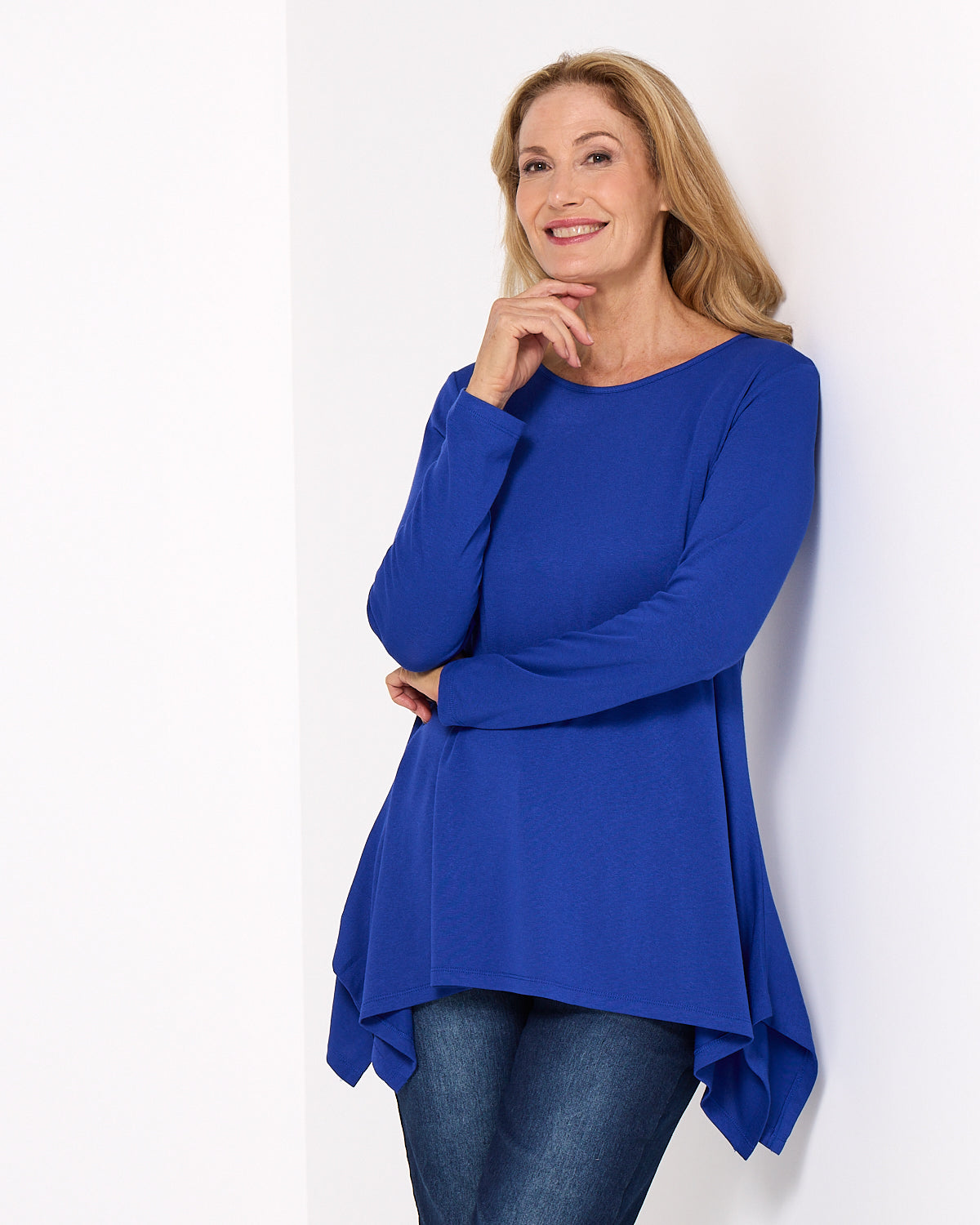 Andrea Long Sleeve Top - Blue