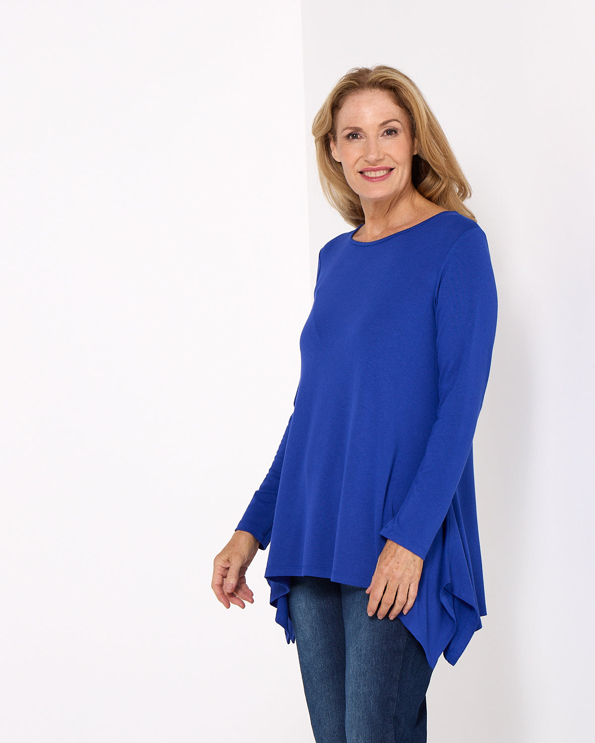 Andrea Long Sleeve Top - Blue