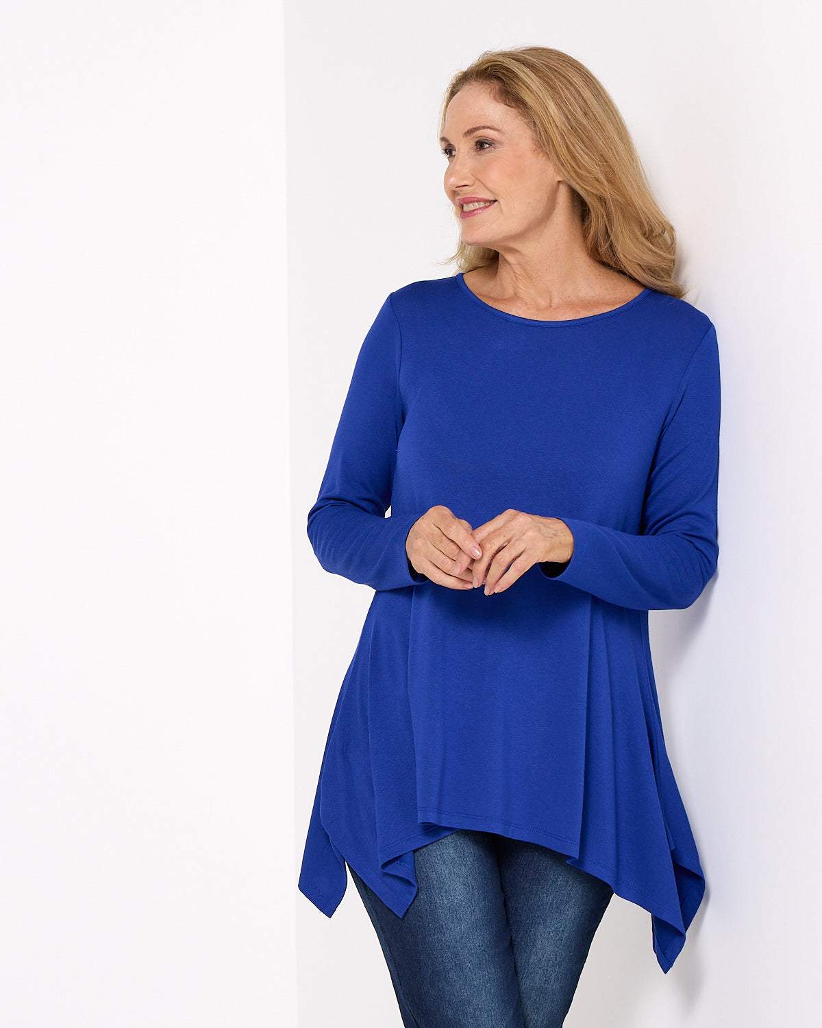 Andrea Long Sleeve Top - Blue