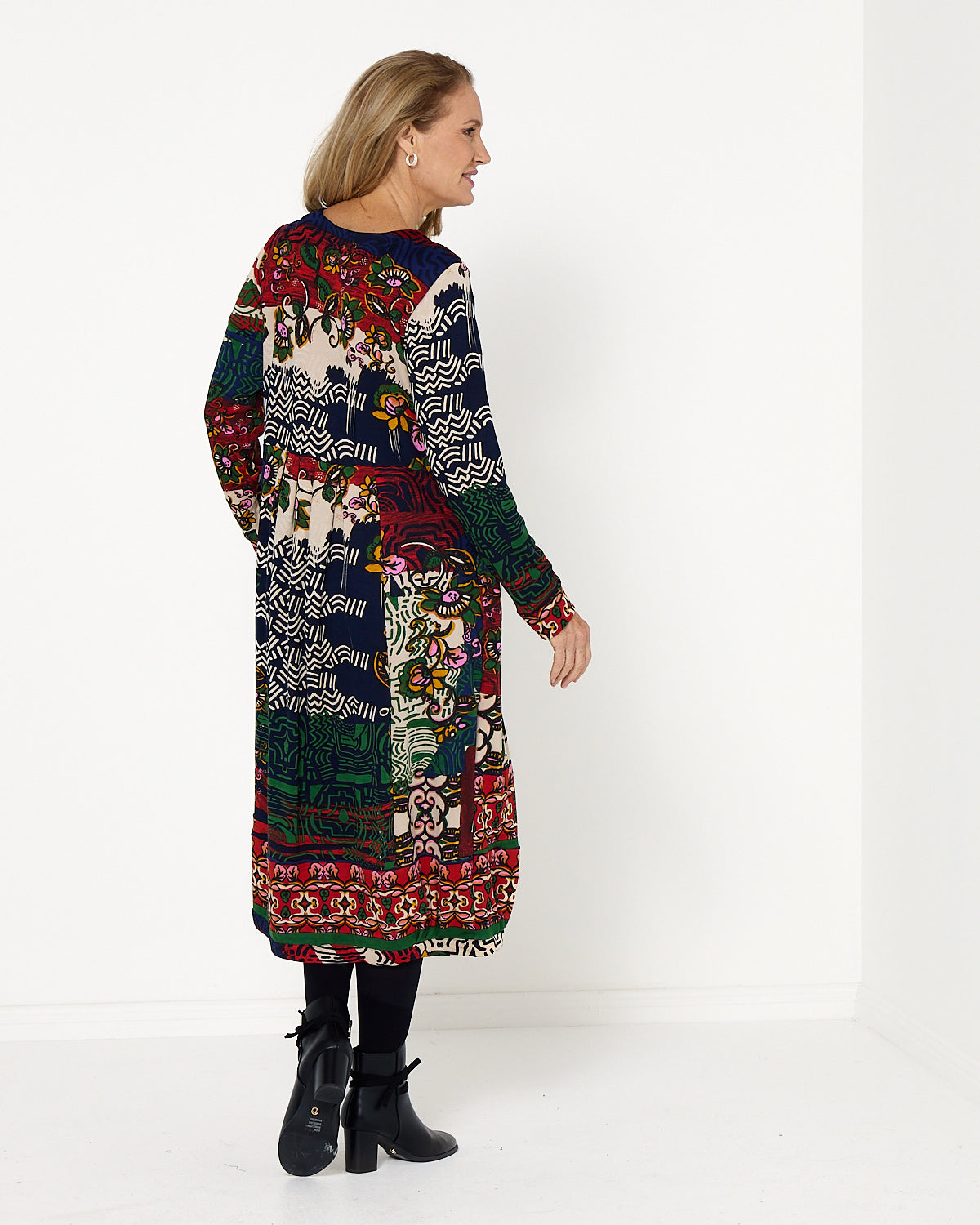 Zapotec Dress - Navy Print