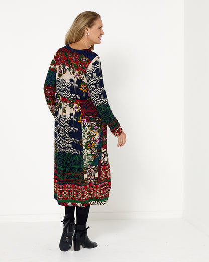 Zapotec Dress - Navy Print