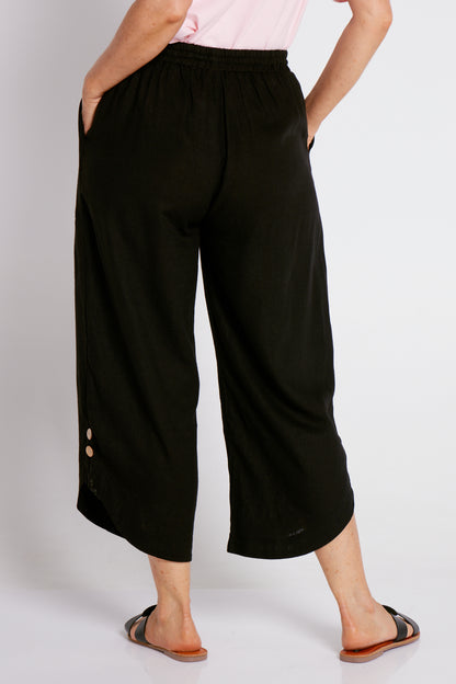 Cartia Linen Pants - Black
