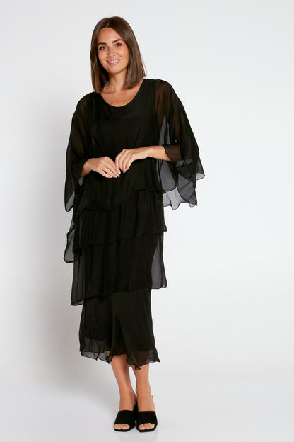 Alessandra Silk Dress - Black