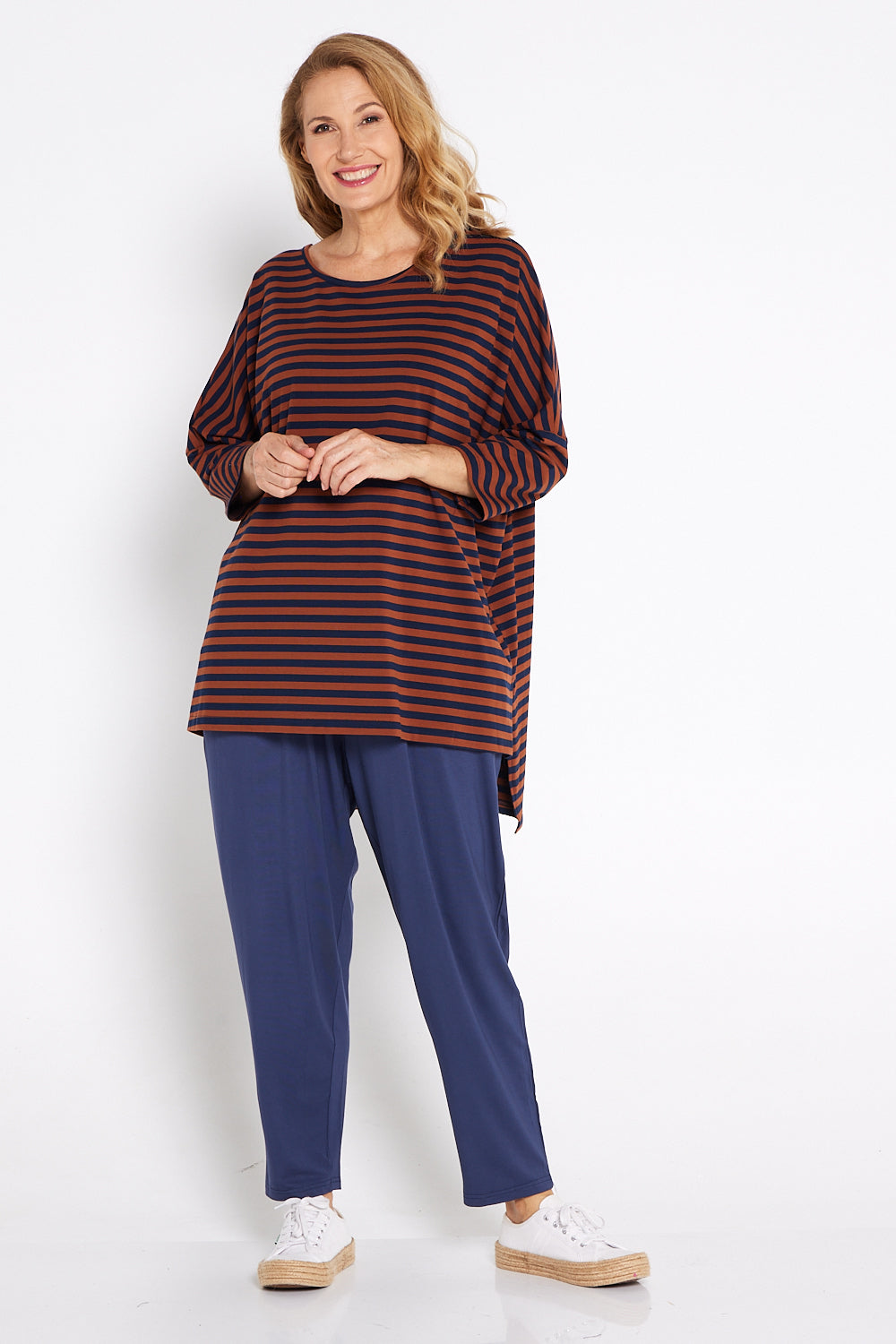 Amalie Bamboo Pants Navy Cotton Village Winter 2023 TULIO