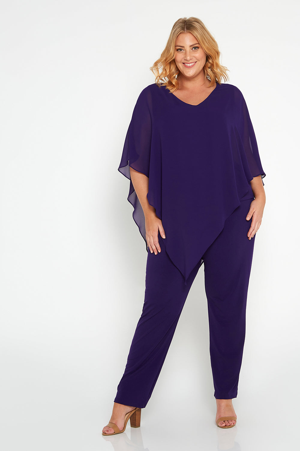 TULIO for Mature Fashion Gianna Pants Purple Australian Made