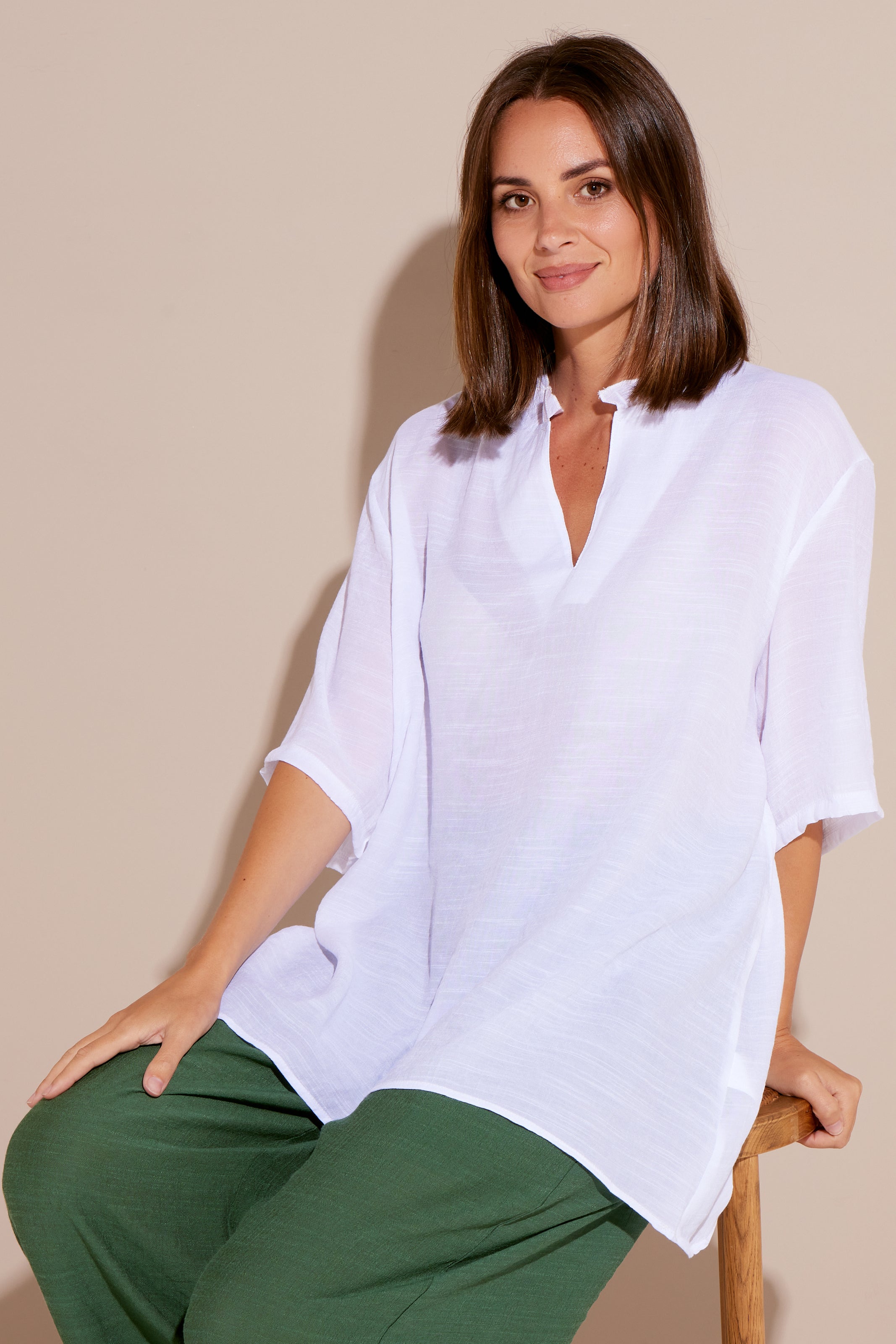 Chiara Top - White | Cotton Village Clothing for Women – TULIO Fashion
