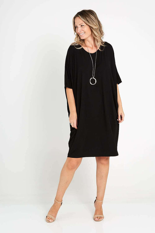 Bamboo Cocoon Dress - Black