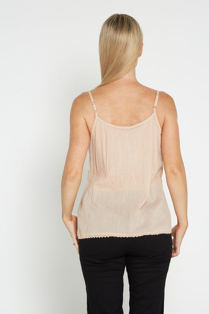 Orientique Reversible Cotton Cami - Beige