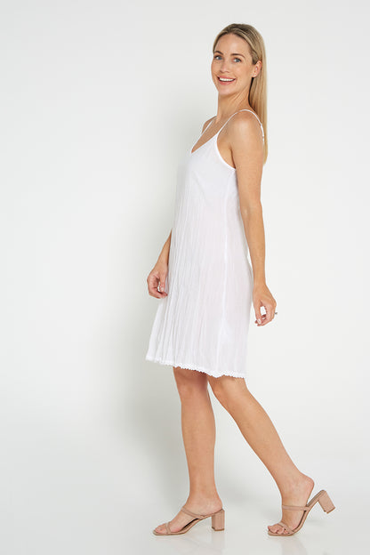 Orientique Reversible Cotton Slip - White