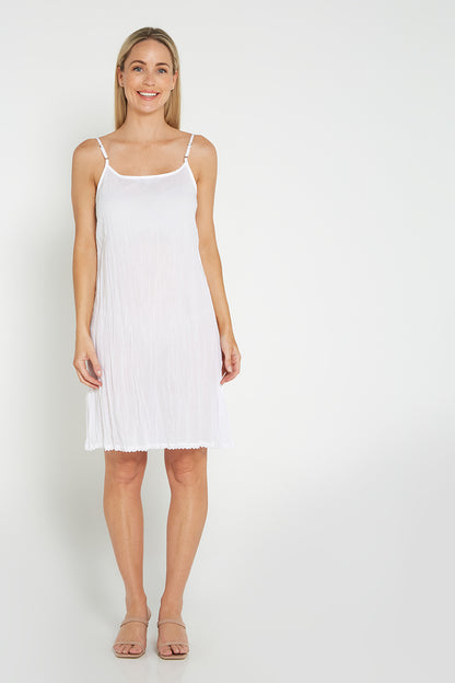 Orientique Reversible Cotton Slip - White
