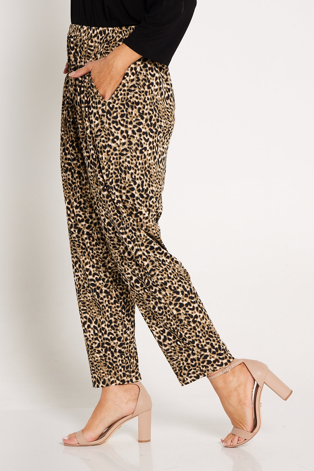 Dani Ribbed Pants Leopard