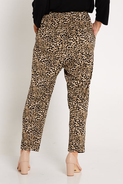 Dani Ribbed Pants - Leopard