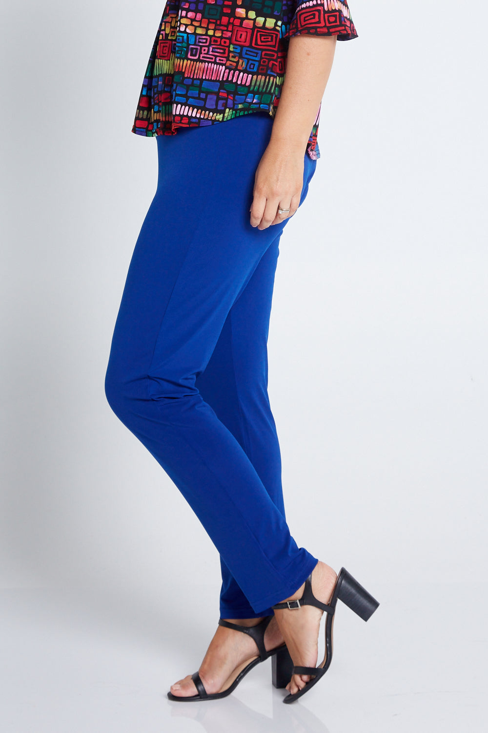 Royal blue printed top with pants - set of two by Suramya | The Secret Label