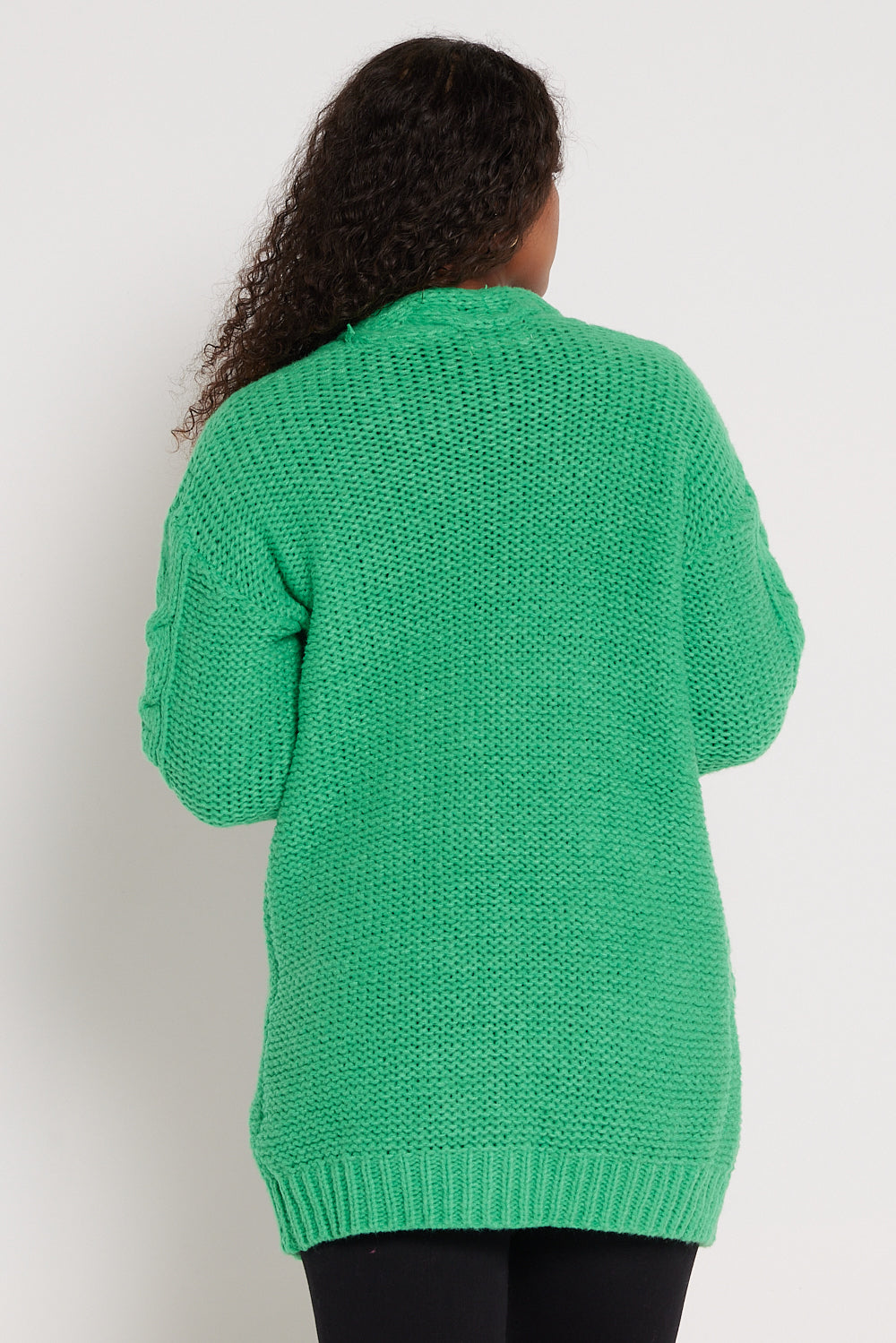 Hannah Cable Knit Cardigan - Green