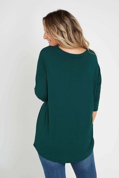 Irena Bamboo Top - Forest Green
