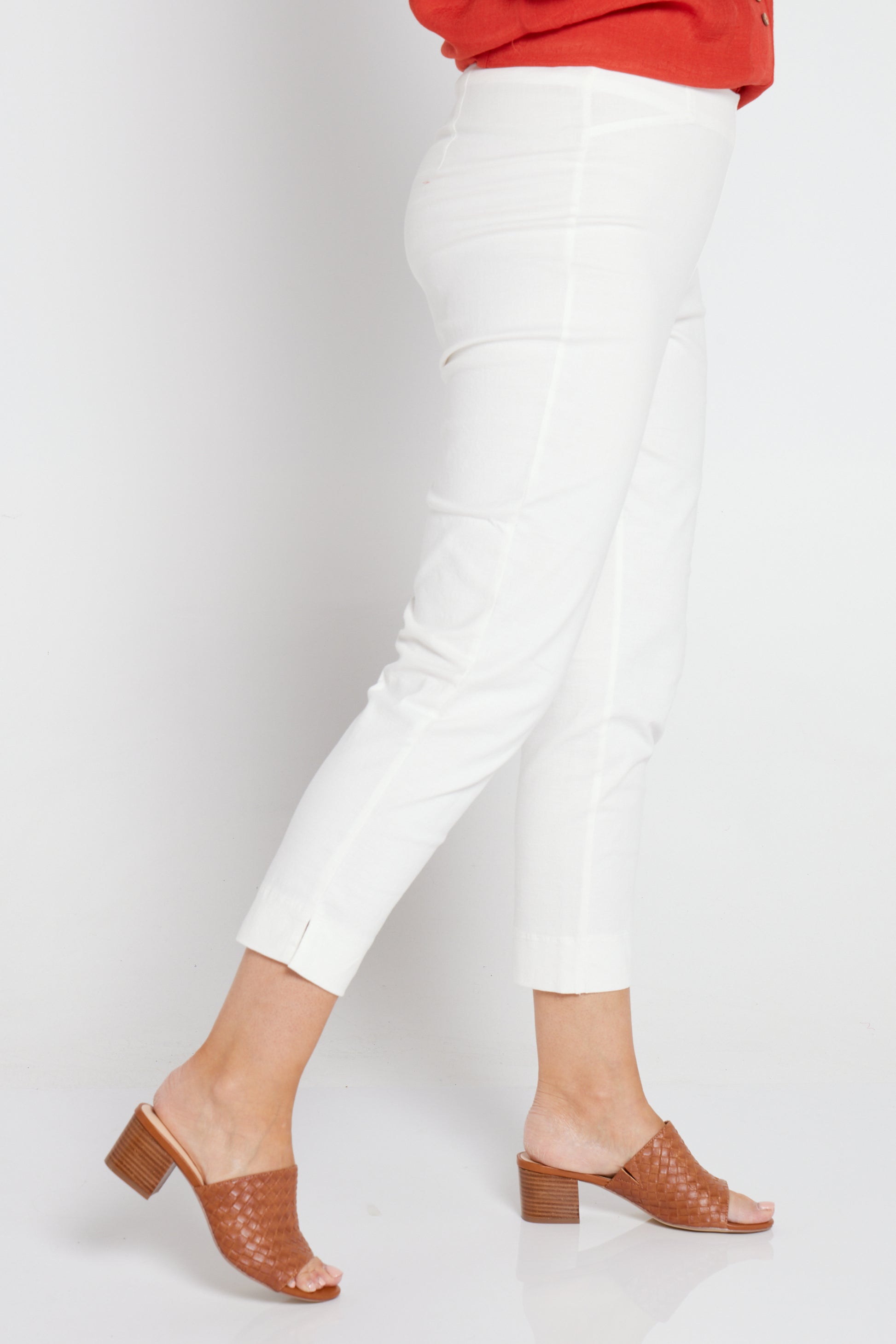 Tori Stretch Cotton Capri - White | Women's Clothes