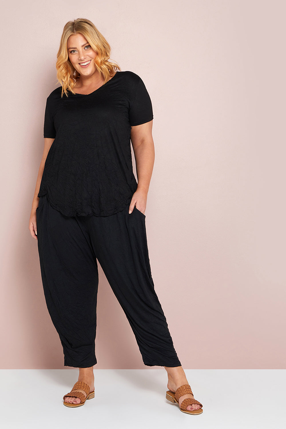 TULIO Fashion Jackie Top Black Cotton Village on Afterpay