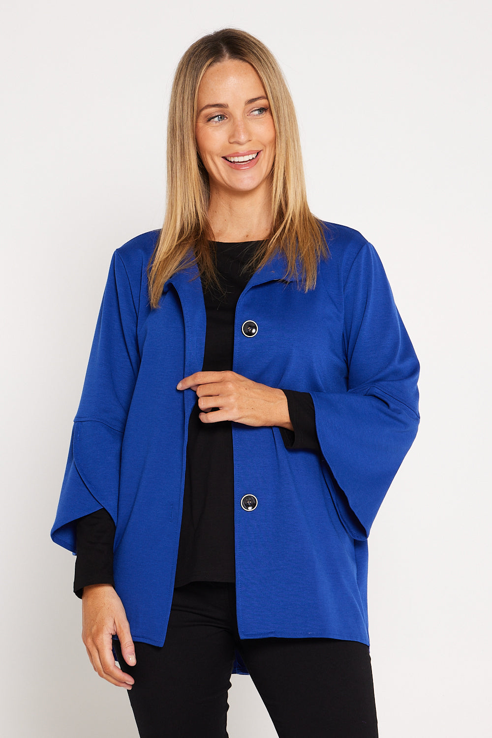 Royal blue hot sale cape jacket