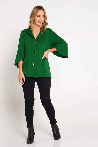 Jocelyn Tulip Sleeve Jacket - Green