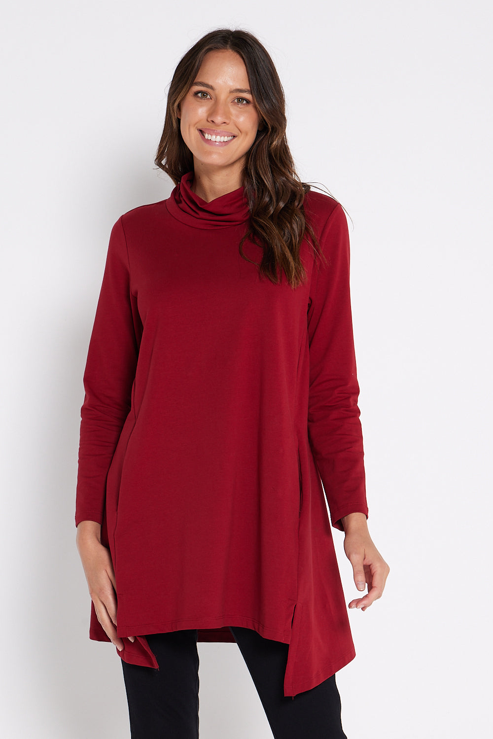 Joslin Cowl Tunic Burgundy Cordelia St Winter Clothing for