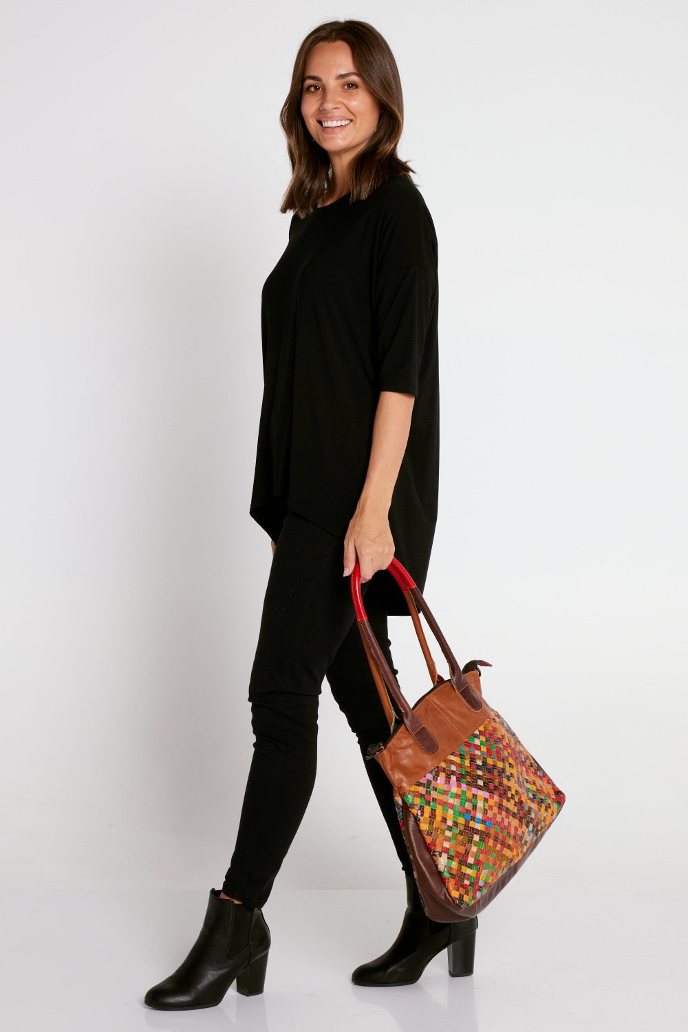 Retro leather handbag on sale