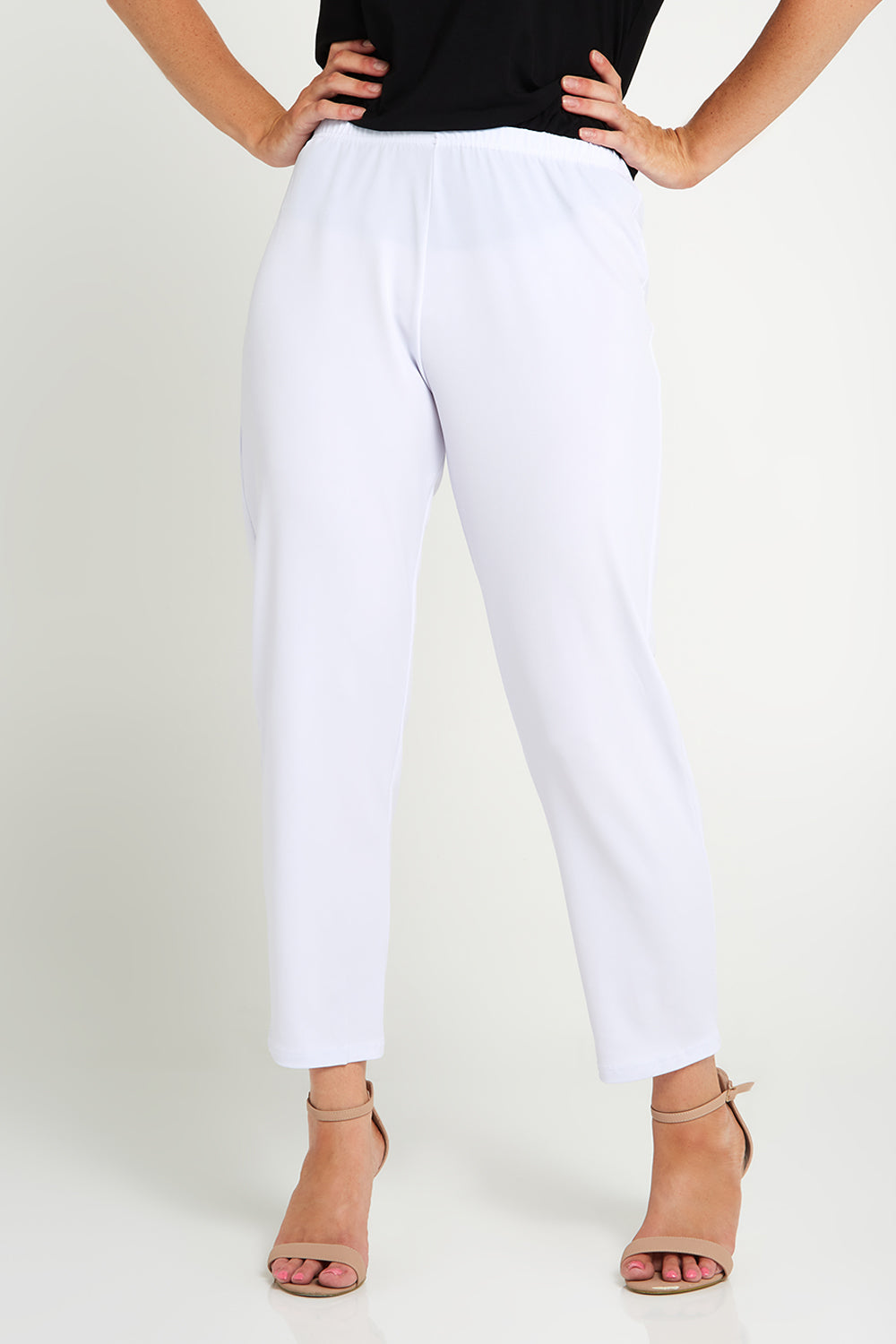 Plus size petite white pants clearance