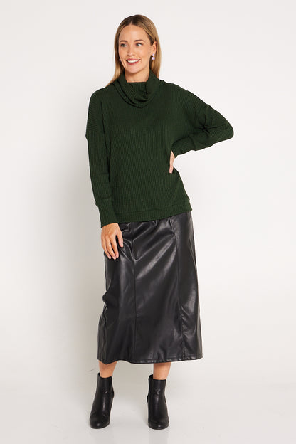 Marlene Vegan Leather Skirt - Black