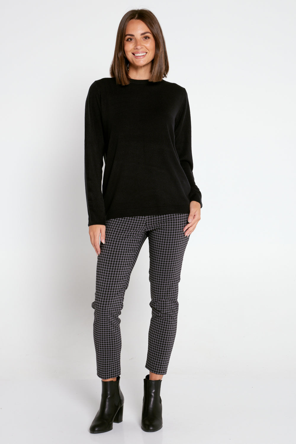 Moira Pants - Black/Grey Gingham