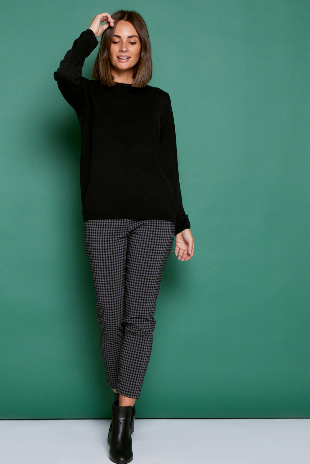 Moira Pants - Black/Grey Gingham