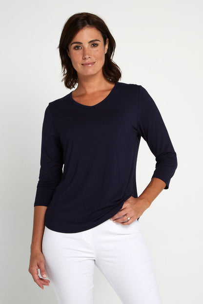 Tammin Bamboo Top - Dark Navy