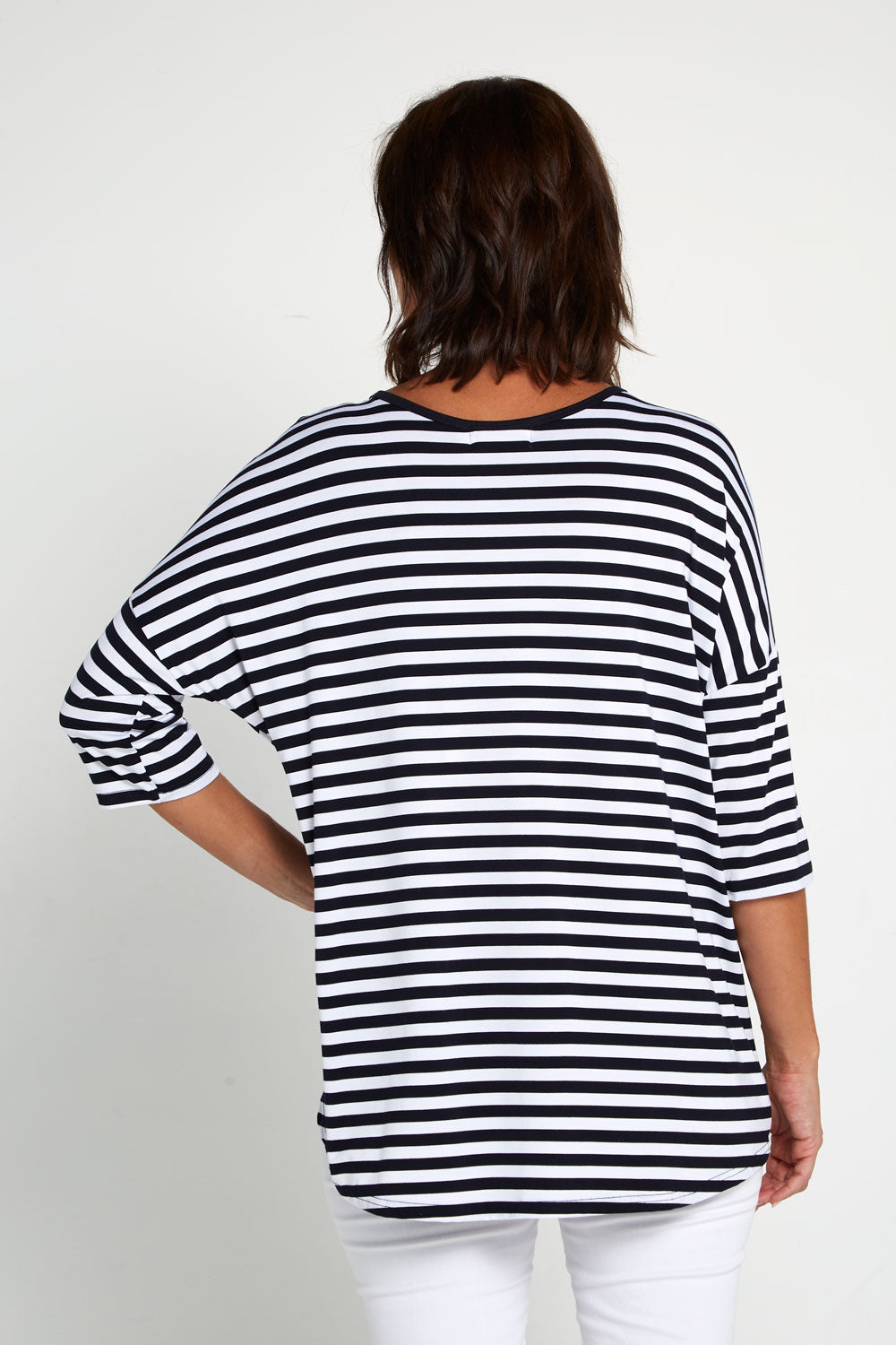 Montmartre Bamboo Top - Navy White Stripe