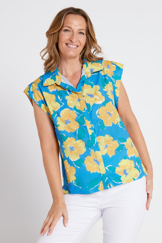 Fallon Cotton Shirt - Sunshine Floral