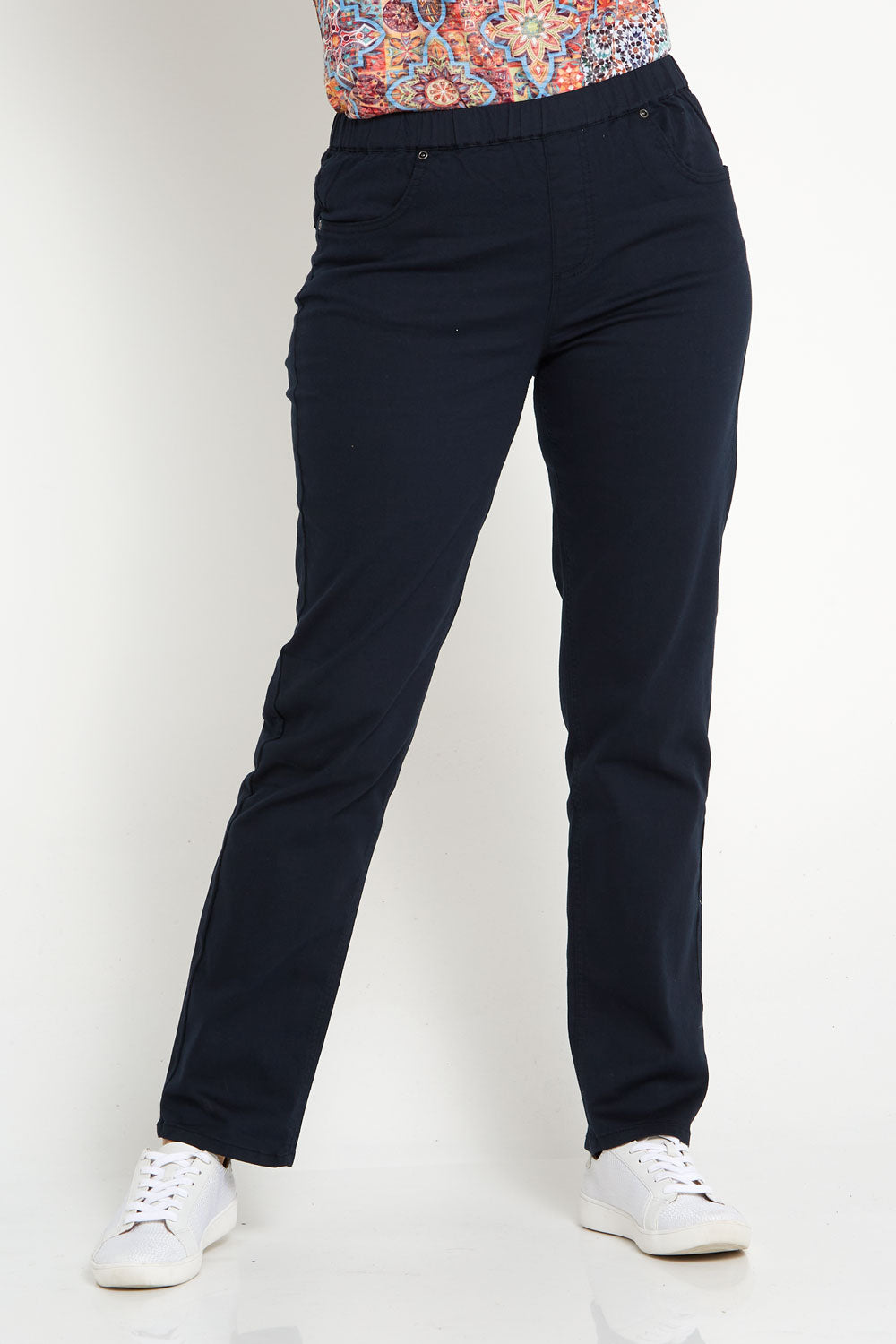Pull On Plain Jeans - Navy, Mature Women's Jeans